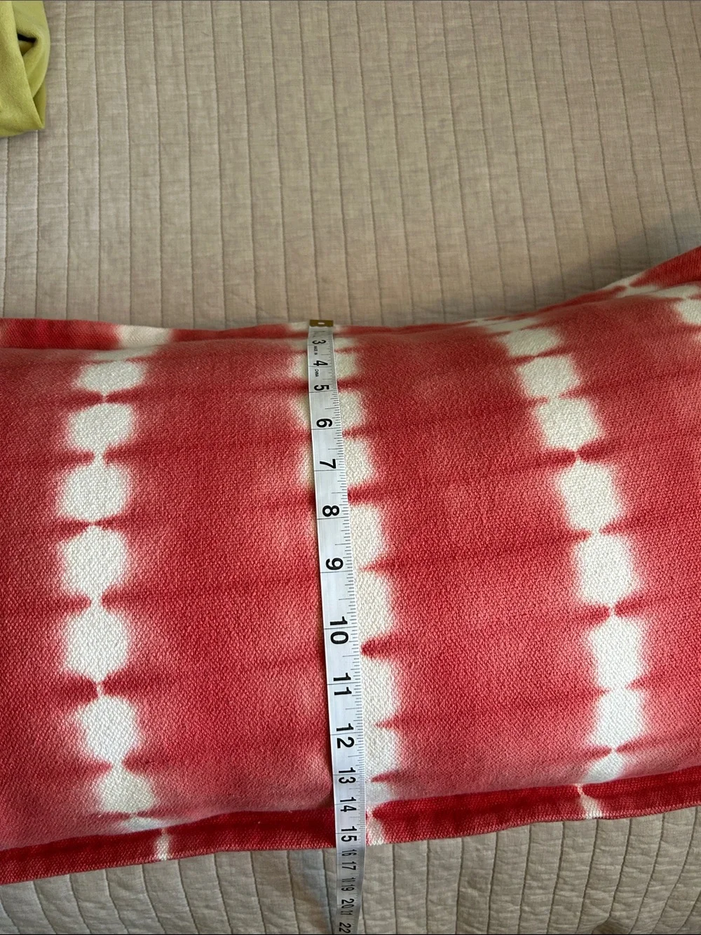 Ralph Lauren washed red white tie dye 4th of July lumbar rectangle down pillow